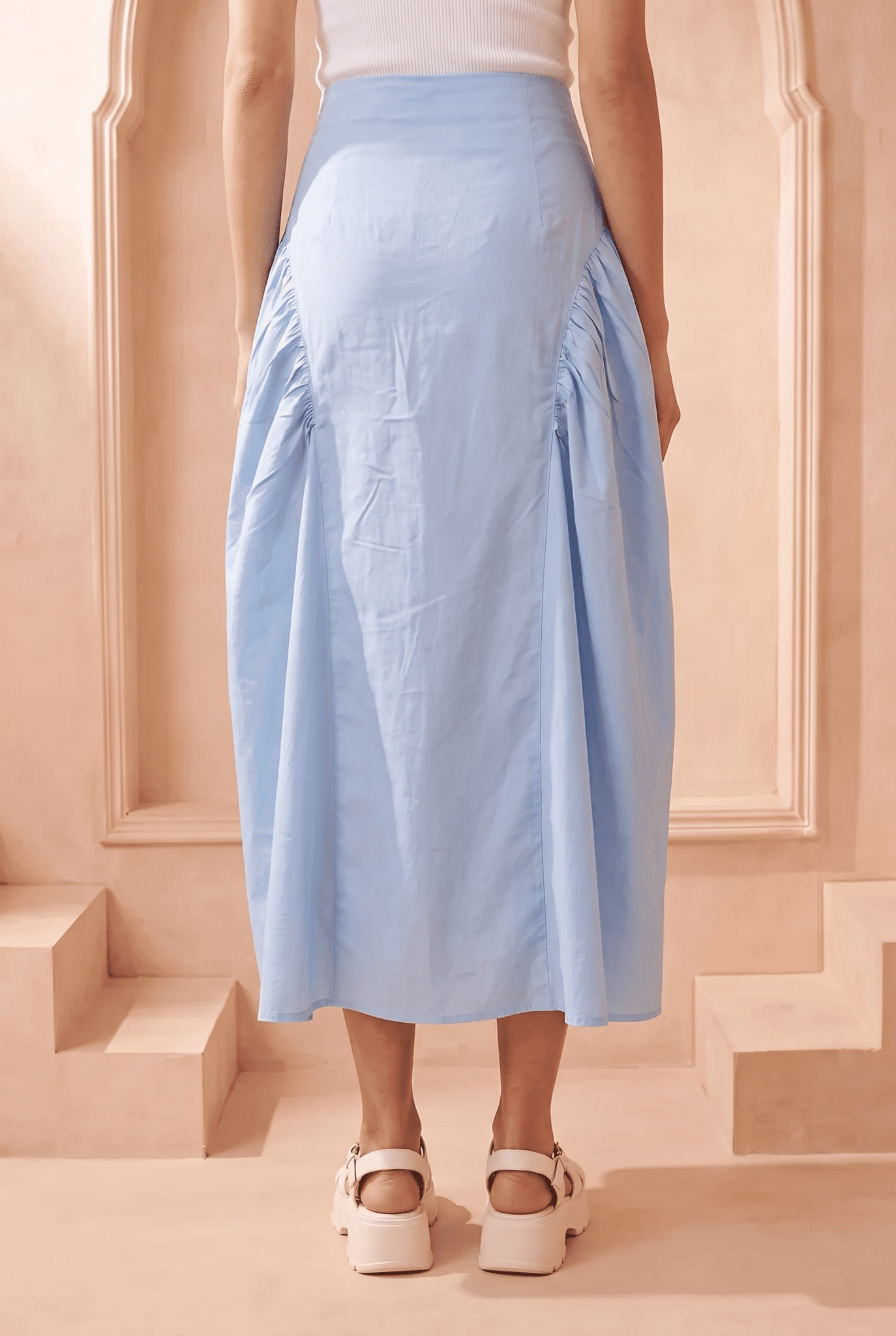 Fluid Drape with Subtle Gathered Horizon Skirt - Western Era Bottoms for women