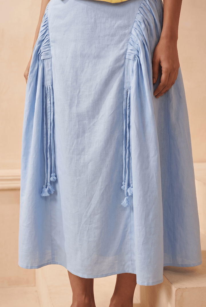 Fluid Drape with Subtle Gathered Horizon Skirt - Western Era Bottoms for women