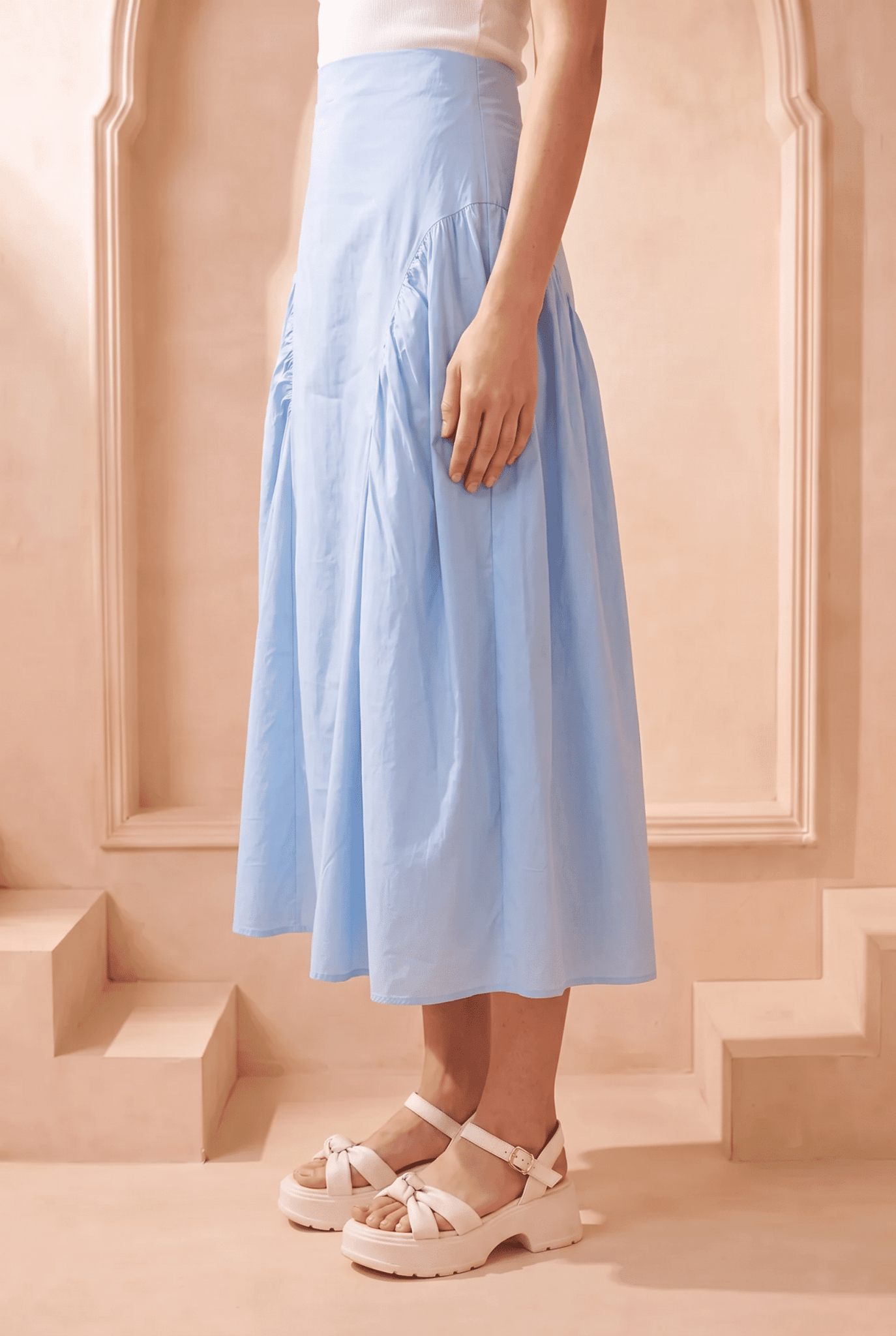 Fluid Drape with Subtle Gathered Horizon Skirt - Western Era Bottoms for women