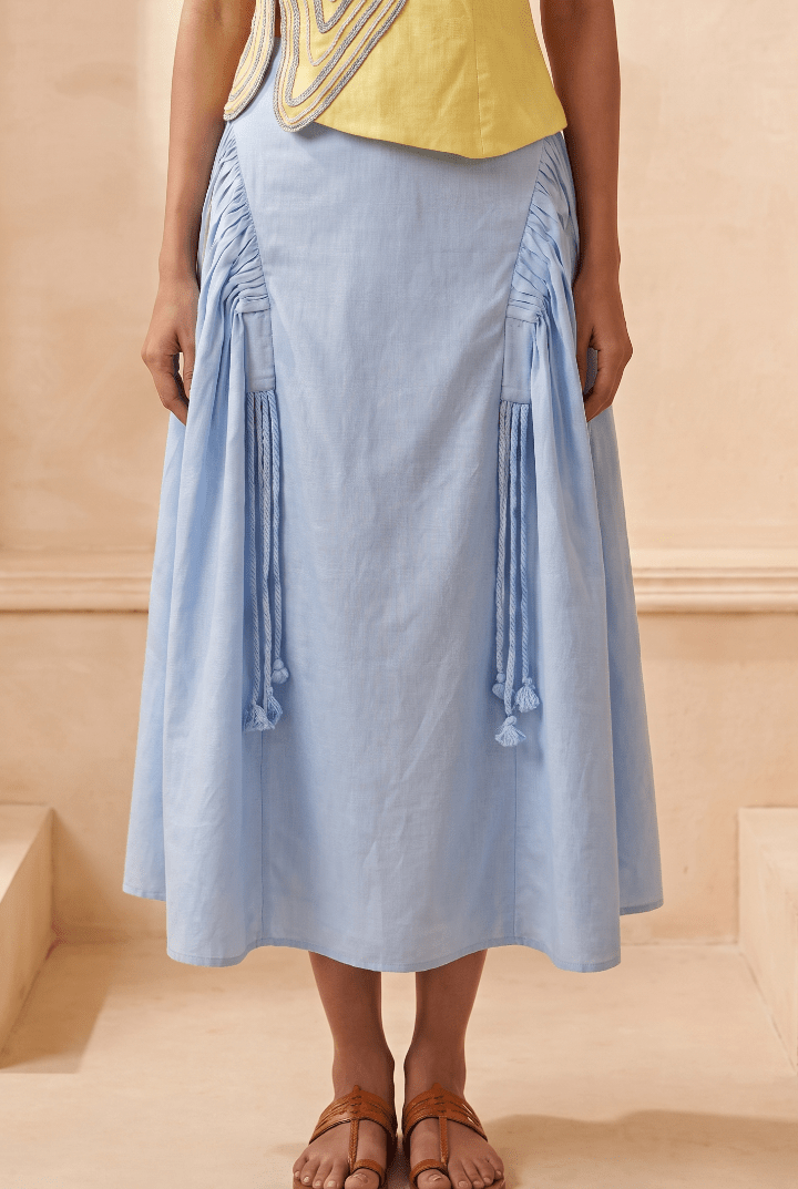 Fluid Drape with Subtle Gathered Horizon Skirt - Western Era Bottoms for women