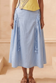 Fluid Drape with Subtle Gathered Horizon Skirt - Western Era Bottoms for women