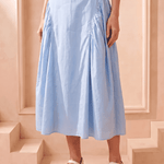 Fluid Drape with Subtle Gathered Horizon Skirt - Western Era Bottoms for women