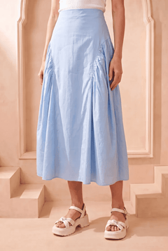 Fluid Drape with Subtle Gathered Horizon Skirt - Western Era Bottoms for women