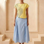 Fluid Drape with Subtle Gathered Horizon Skirt - Western Era Bottoms for women