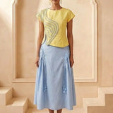 Fluid Drape with Subtle Gathered Horizon Skirt - Western Era Bottoms for women