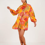 Foliage flared dress - Western Era Dresses for women