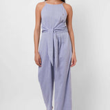 Front Strap Knot Sleeveless Blue Jumpsuit - Western Era Jumpsuits for women