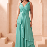 Front Twist V-Neck Sculpted Drape Top & Bottom Set - Western Era Co-ord set for women