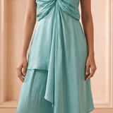 Front Twist V-Neck Sculpted Drape Top & Bottom Set - Western Era Co-ord set for women
