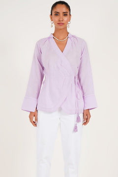 Front Wrap Pleated Top - Western Era Tops for women