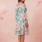 Gathered Neckline And Voluminous Multi - Layer Flare Dress - Western Era Dresses for women