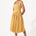 Gold Cotton Corset Dress with Gathers - Western Era Dresses for women