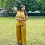 Gold Shimmer Lacy Festive Top - Western Era Tops for women