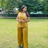 Gold Shimmer Lacy Festive Top - Western Era Tops for women
