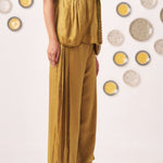 Gold Shimmering Lace Top and Pant Festive Set - Western Era Co - ord set for women