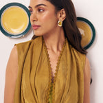 Gold Shimmering Lace Top and Pant Festive Set - Western Era Co - ord set for women