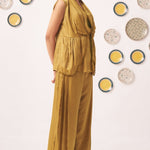 Gold Shimmering Lace Top and Pant Festive Set - Western Era Co - ord set for women