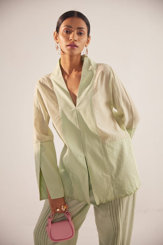 Green Embroidery Cotton Shirt - Western Era Tops for women
