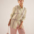 Green Line Embroidered Oversized Shirt - Western Era Tops for women
