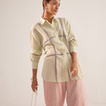 Green Line Embroidered Oversized Shirt - Western Era Tops for women