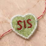 Hand Crafted Heart Shape Beaded Rakhi - Western Era Rakhi for women