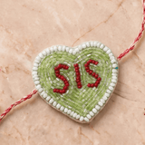 Hand Crafted Heart Shape Beaded Rakhi - Western Era Rakhi for women