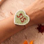 Hand Crafted Heart Shape Beaded Rakhi - Western Era Rakhi for women