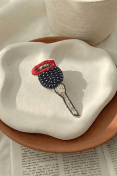 Handcrafted Brooch with beads and katdana embroidery - Western Era Brooches for women