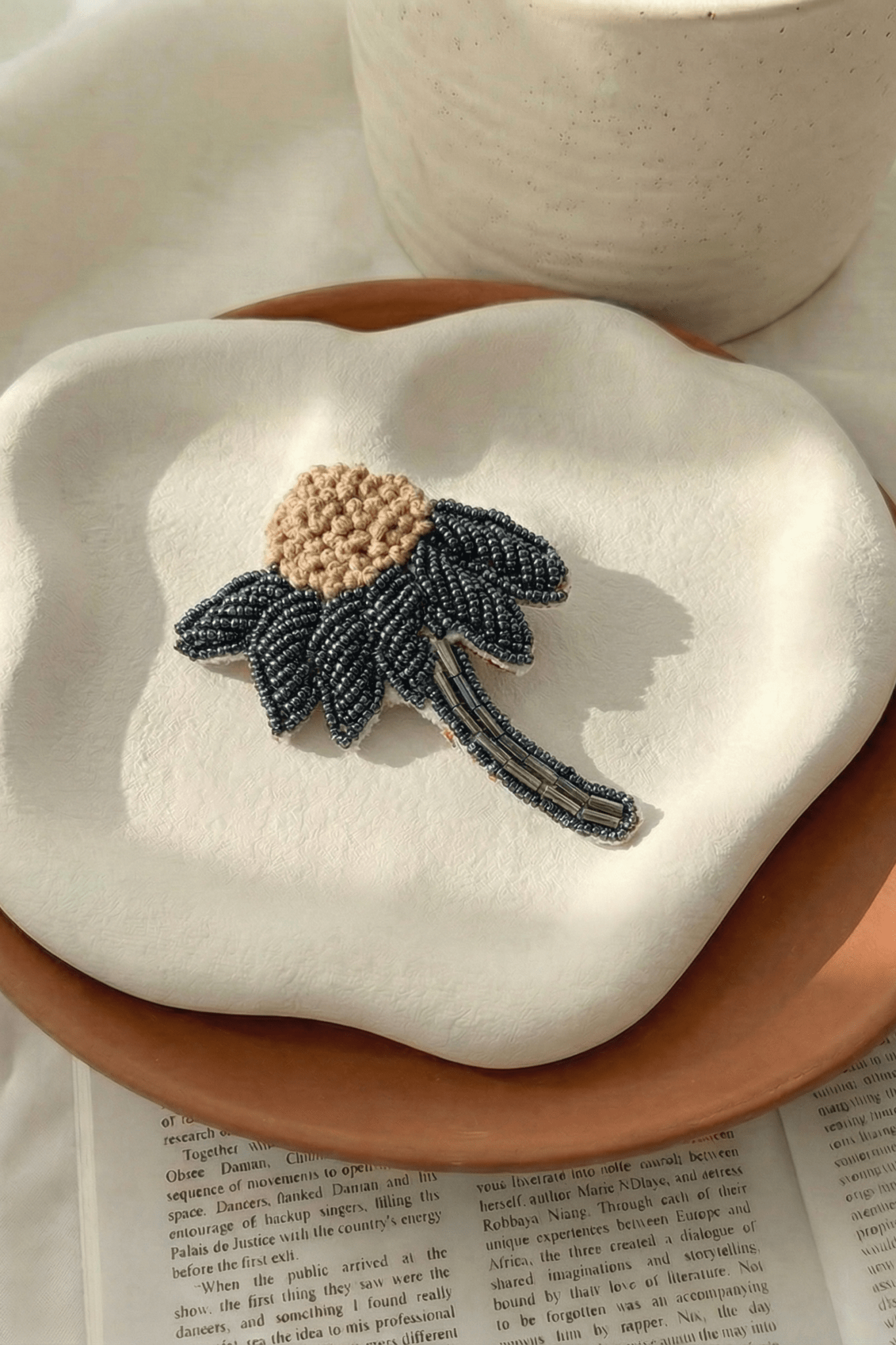 Handcrafted Brooch with intricate hand - work embroidery - Western Era for women
