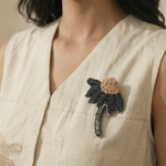 Handcrafted Brooch with intricate hand - work embroidery - Western Era for women