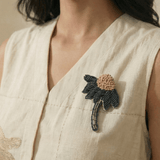 Handcrafted Brooch with intricate hand - work embroidery - Western Era for women