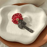 Handcrafted Flower Motif Brooch with Intricate Embroidery - Western Era Accessories for women
