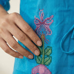 Handline Knotted Top with Kasuti Embroidery And Gathered Sleeve - Western Era Tops for women