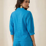 Handline Knotted Top with Kasuti Embroidery And Gathered Sleeve - Western Era Tops for women