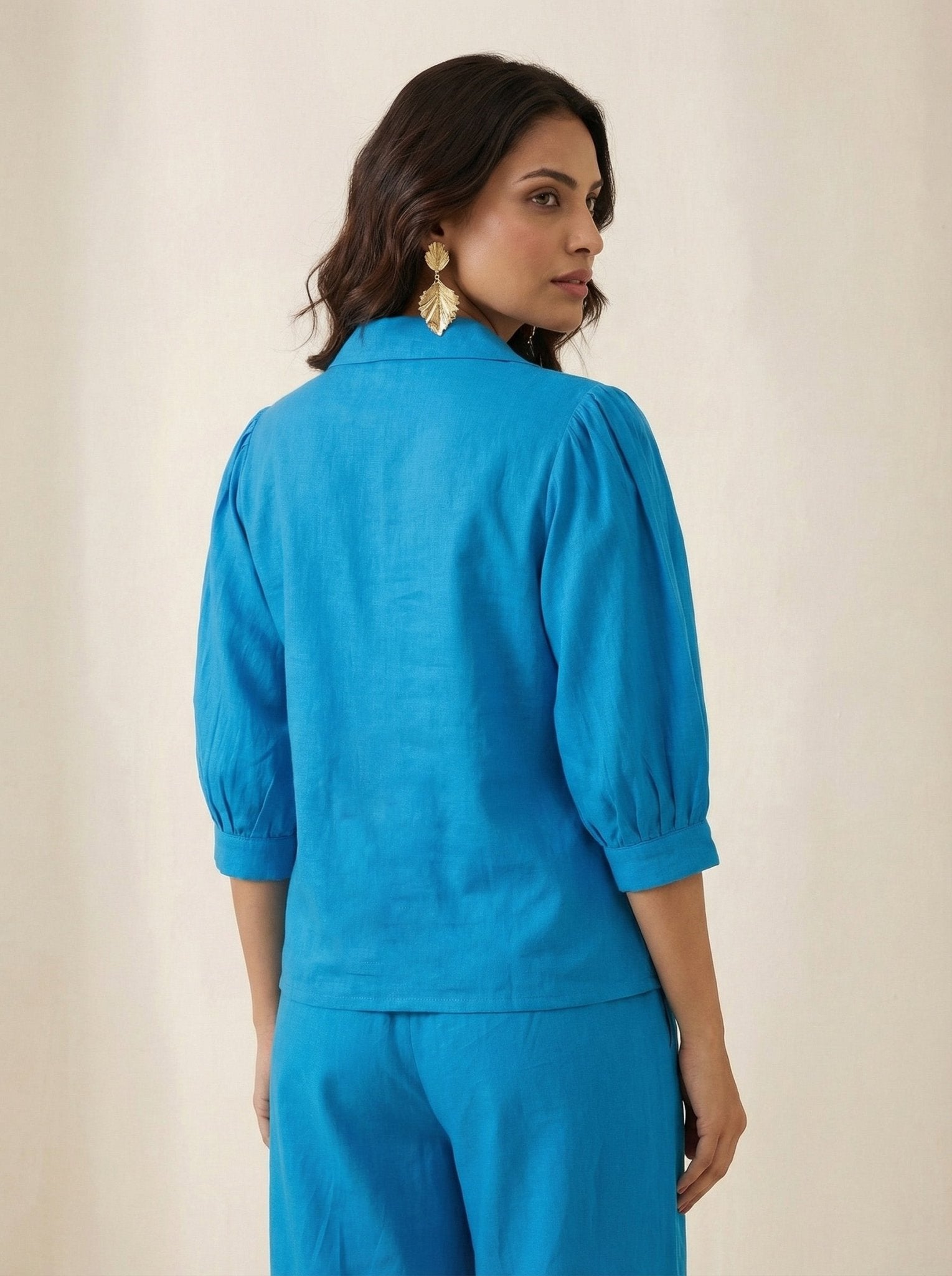 Handline Knotted Top with Kasuti Embroidery And Gathered Sleeve - Western Era Tops for women