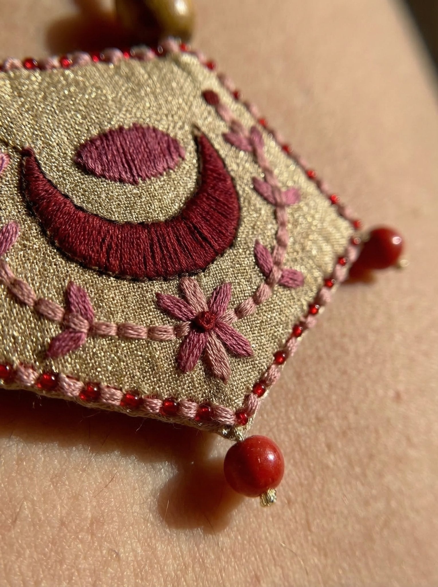 Harvest Moon Handmade Beads Necklace In Embroidery Design - Western Era for women