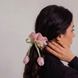 Rosé Tulip Satin Silk Scrunchie
