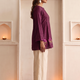 Colorful Embroidery Details Top with Ladder Lace Panels