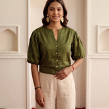 Mirror Embroidery Detail Statement Top