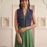 Indigo Mirrer Embroidered Jacket