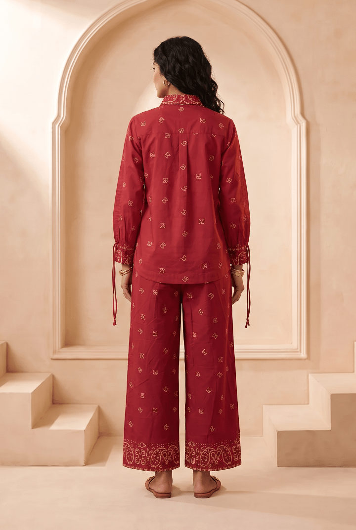 High & Low Hem Bandana Print Inspired Shirt with front pocket - Western Era Tops for women
