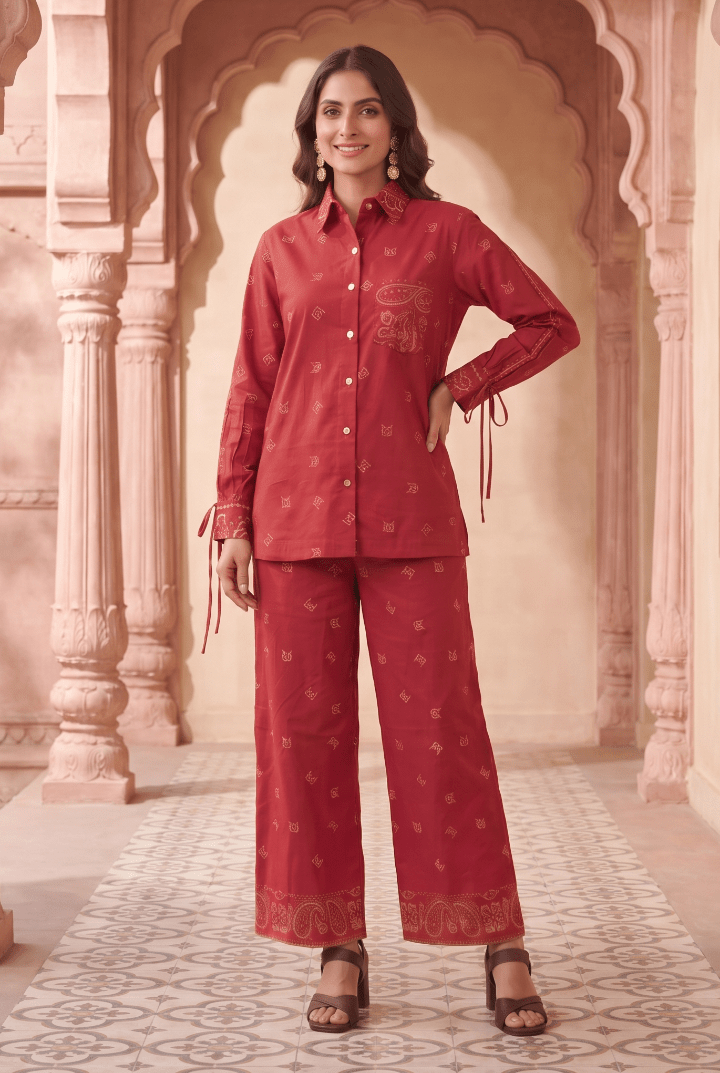 High & Low Hem Bandana Print Inspired Shirt with front pocket - Western Era Tops for women