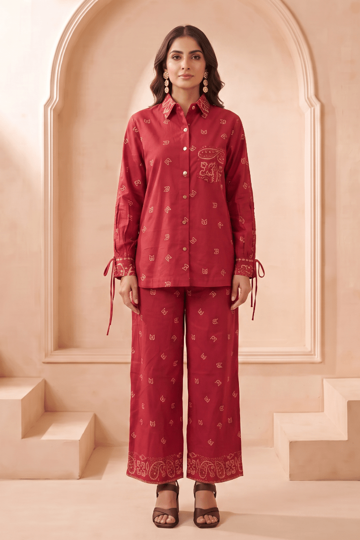 High & Low Hem Bandana Print Inspired Shirt with front pocket - Western Era Tops for women