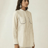 High - Low Shirt Front Pleating Styling With Lace Design Co - ord Set - Western Era Co - ord set for women