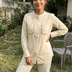 High - Low Shirt Front Pleating Styling With Lace Design Co - ord Set - Western Era Co - ord set for women