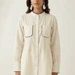 High - Low Shirt Front Pleating Styling With Lace Design - Western Era Tops for women