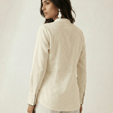 High - Low Shirt Front Pleating Styling With Lace Design - Western Era Tops for women