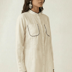 High - Low Shirt Front Pleating Styling With Lace Design - Western Era Tops for women