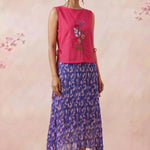 Hot Pink Bloom Overtop With Front Embroidery And Side Knot - Western Era Tops for women