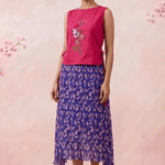 Hot Pink Bloom Overtop With Front Embroidery And Side Knot - Western Era Tops for women